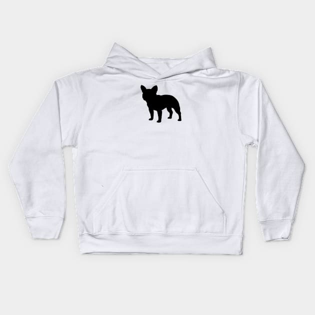 Black French Bulldog Silhouette Kids Hoodie by Coffee Squirrel